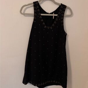 Free People Black Tank with Gold Details